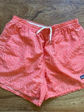 Patagonia Coral Patterned Drawstring Swim Shorts